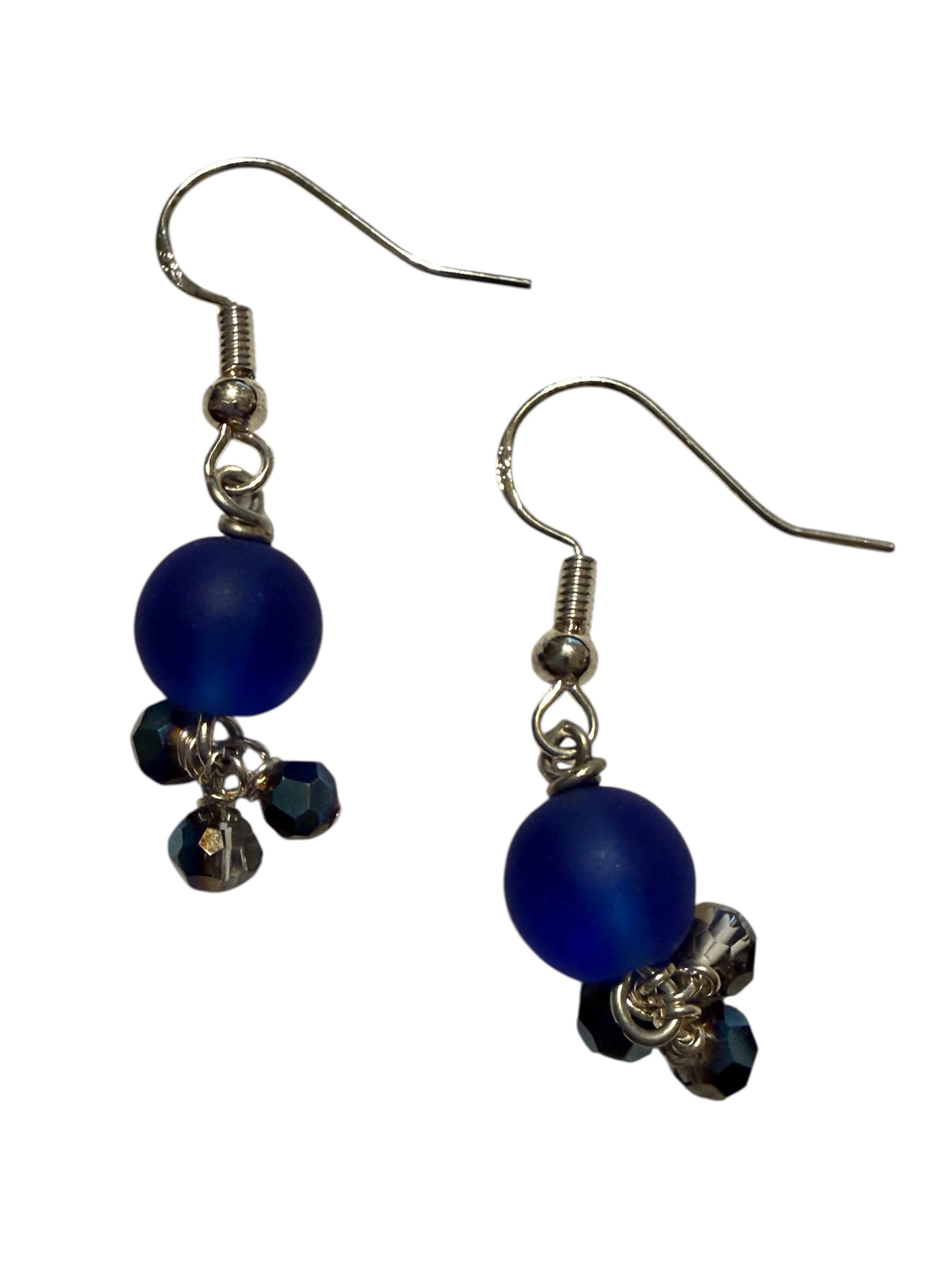 Earrings - Rich Blue Circles
