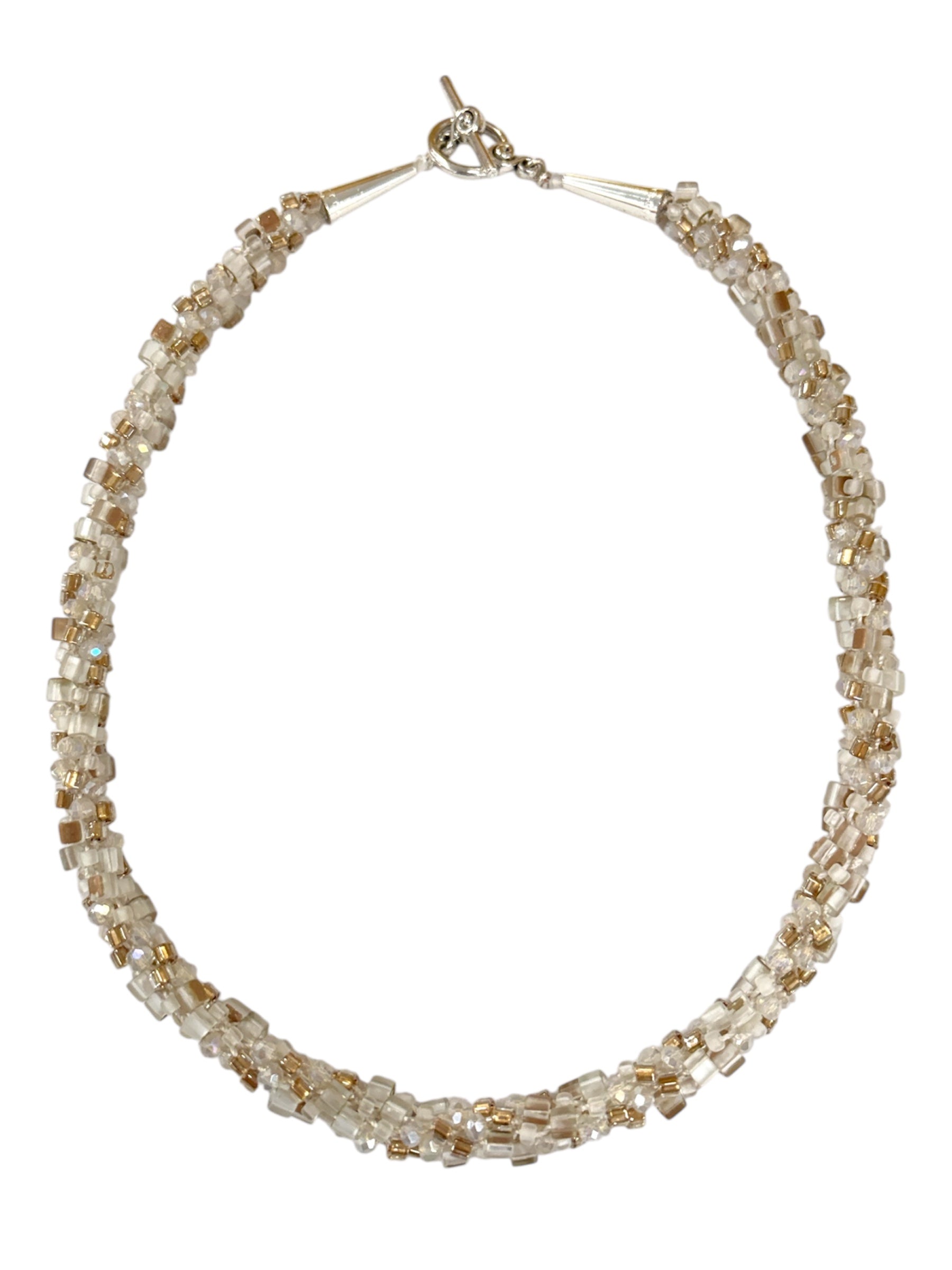 Kumihimo Necklace - Frosty White