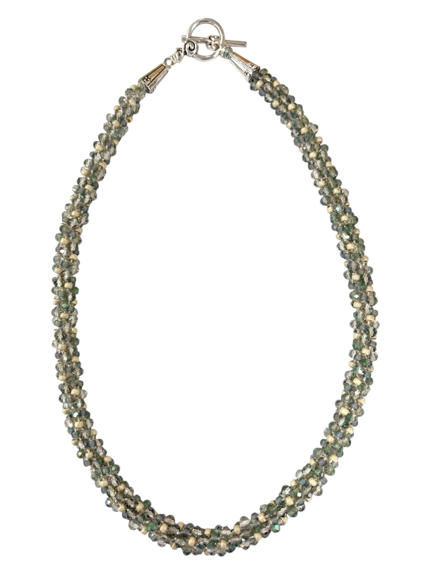 Kumihimo Necklace - Sage and Gold