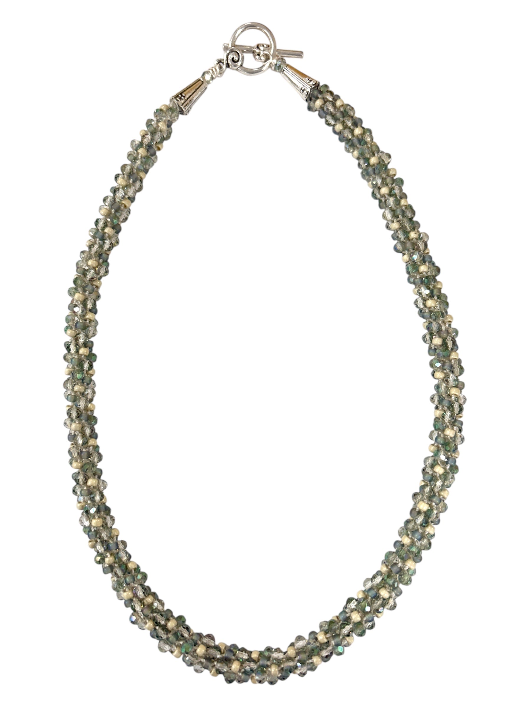 Kumihimo Necklace - Sage and Gold
