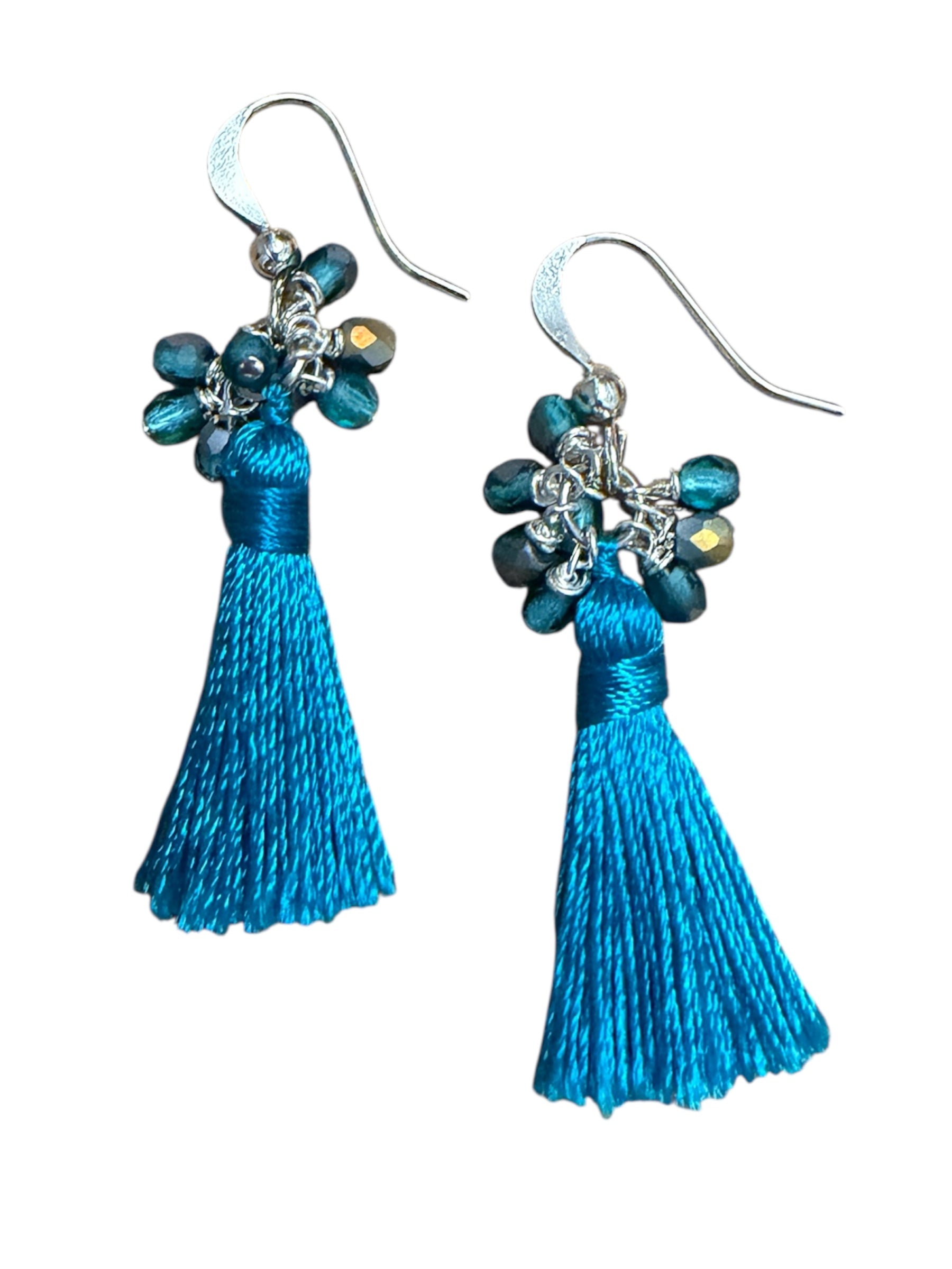 Earrings - Teal Tassle