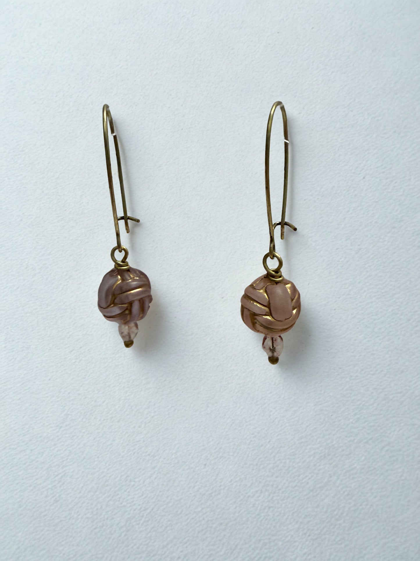 Earrings - Textured Purple Spheres