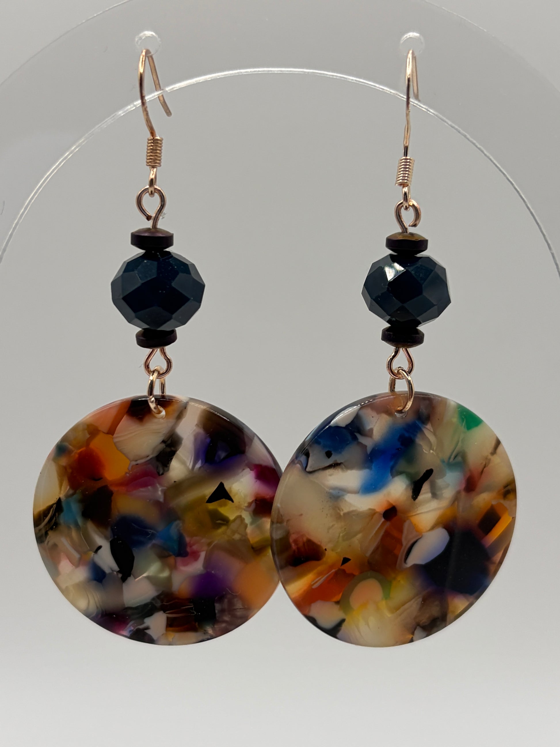 Earrings - Large Colored Resin Circles