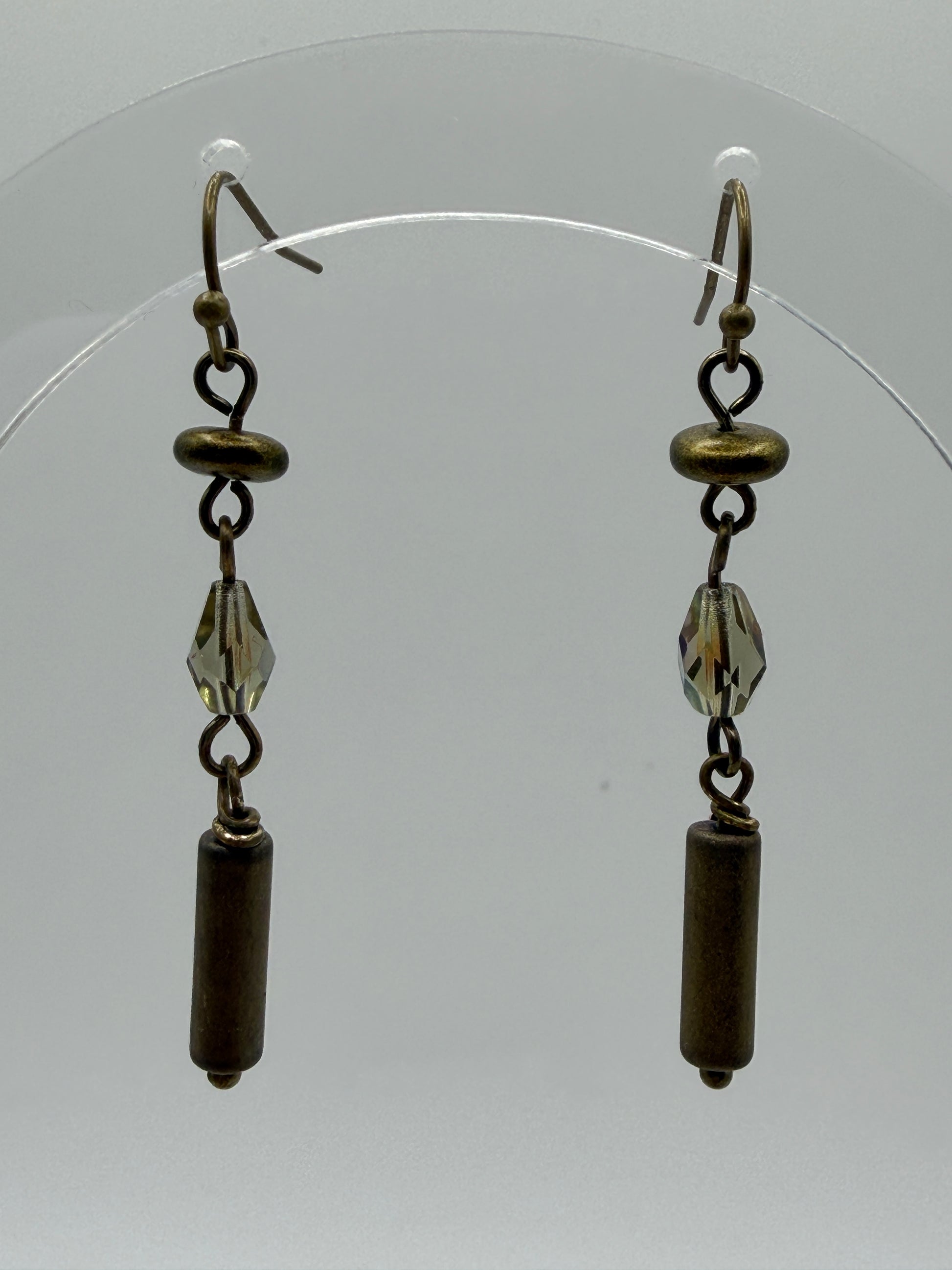 Earrings - Brass With Irridescent Accent