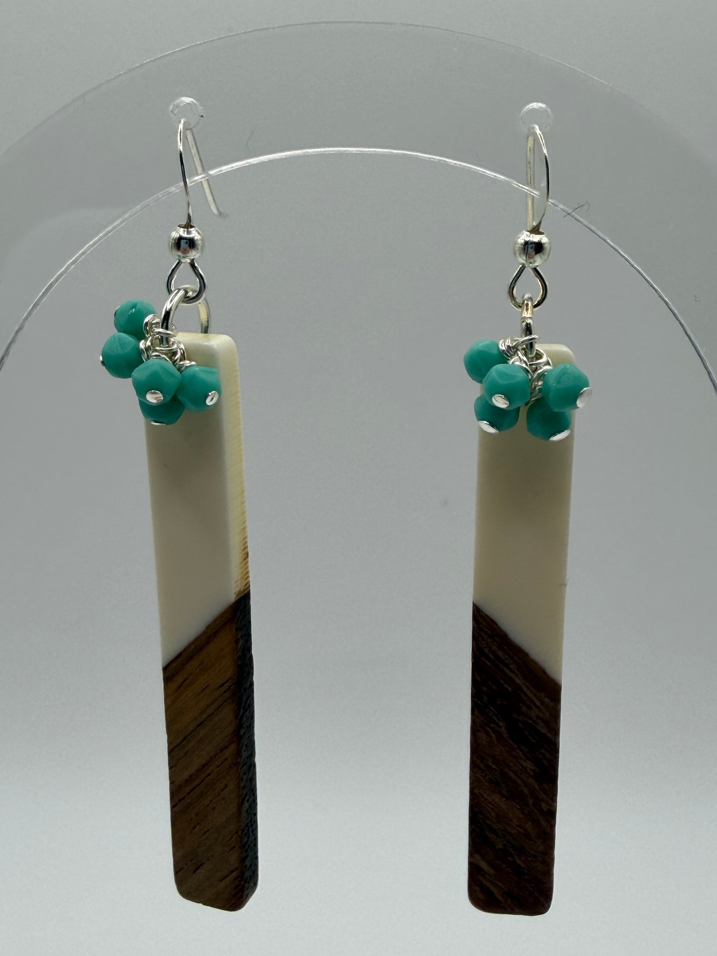 Earrings - Cream and Wood Rods