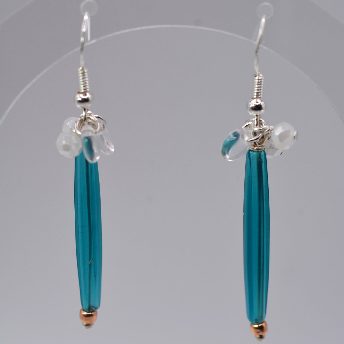 Turquoise Rods With Clear/Iridescent