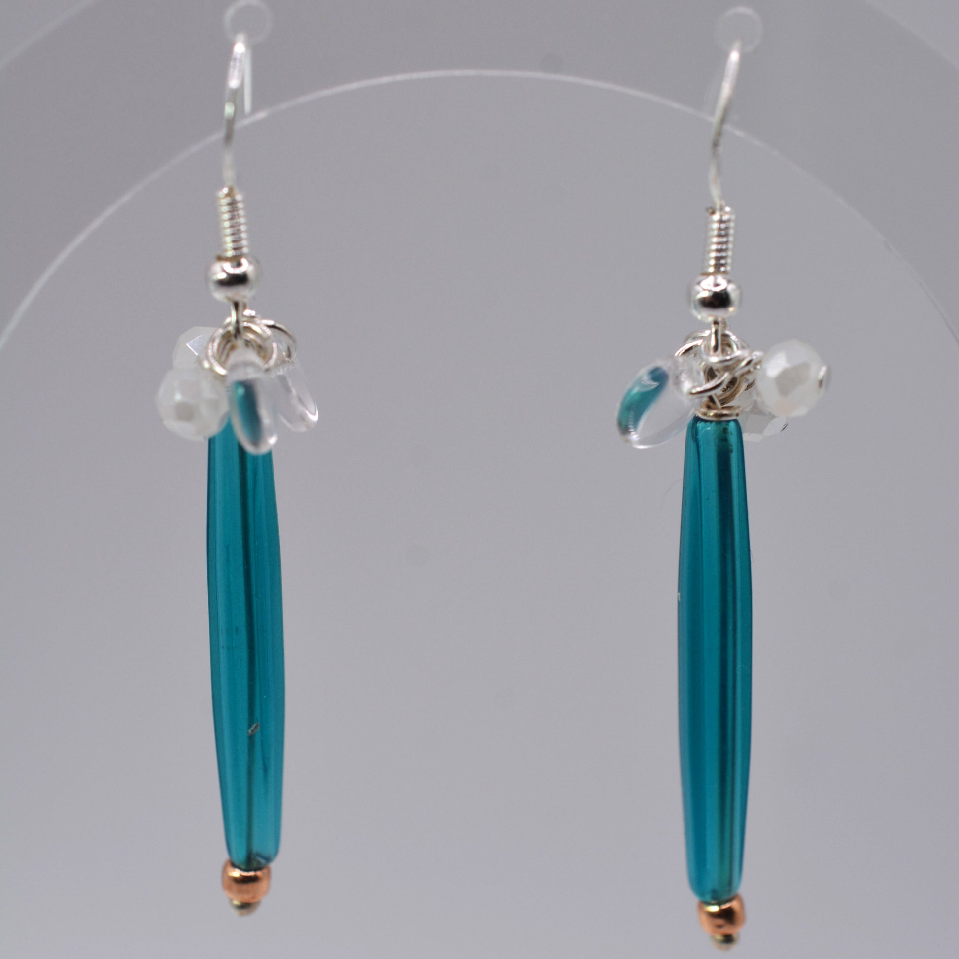 Turquoise Rods With Clear/Iridescent