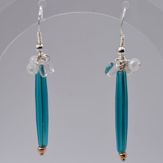 Turquoise Rods With Clear/Iridescent