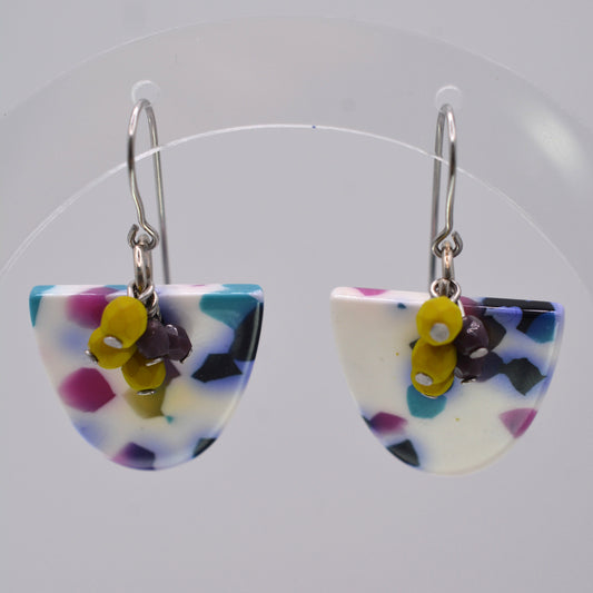 Earrings - Multi-colored Half-Ovals