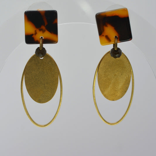 Earrings - Tortoise Shell Ovals
