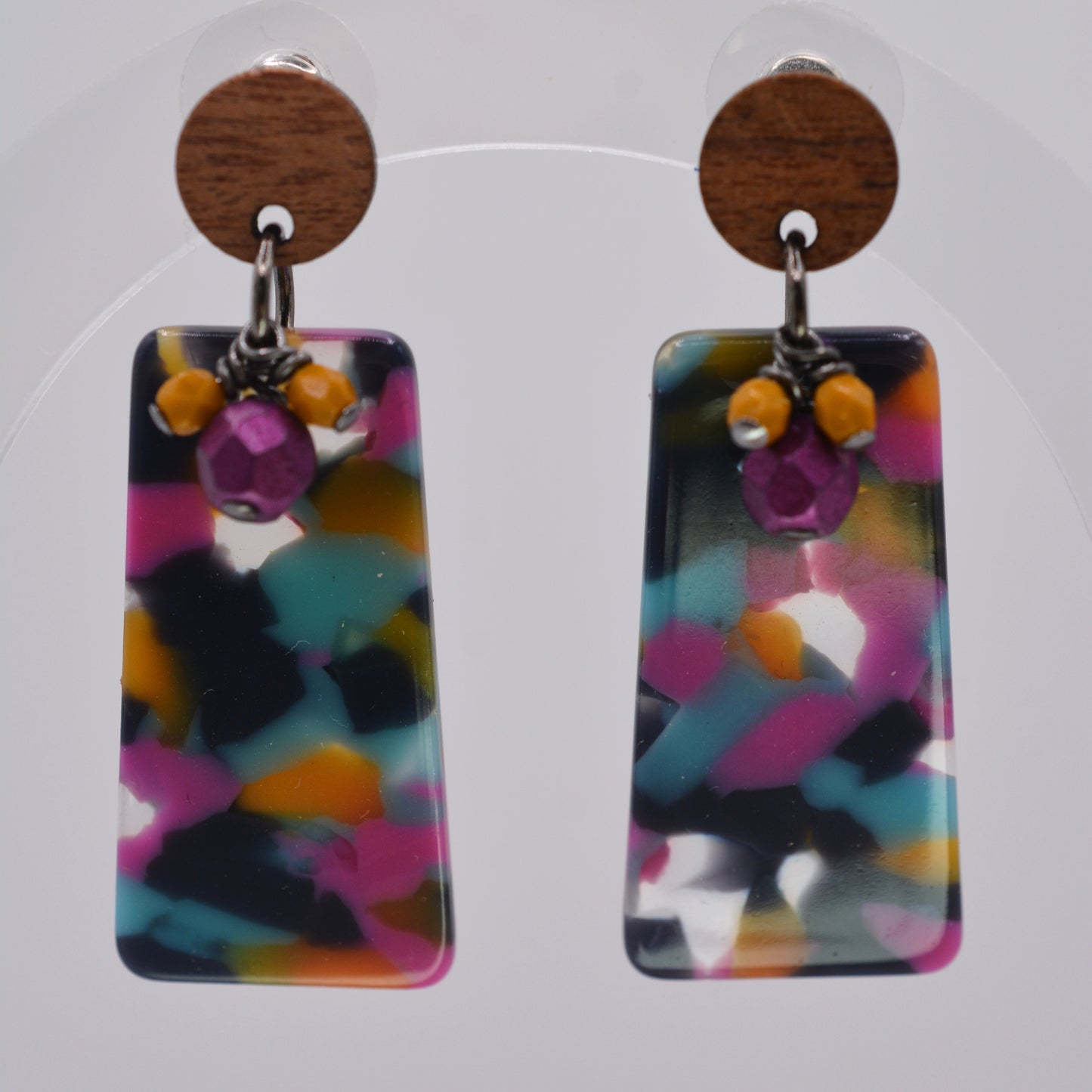 Earrings - Jewel-tone Rectangles