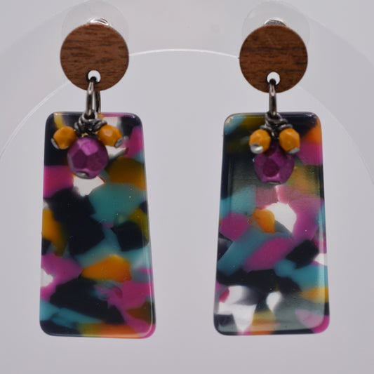 Earrings - Jewel-tone Rectangles