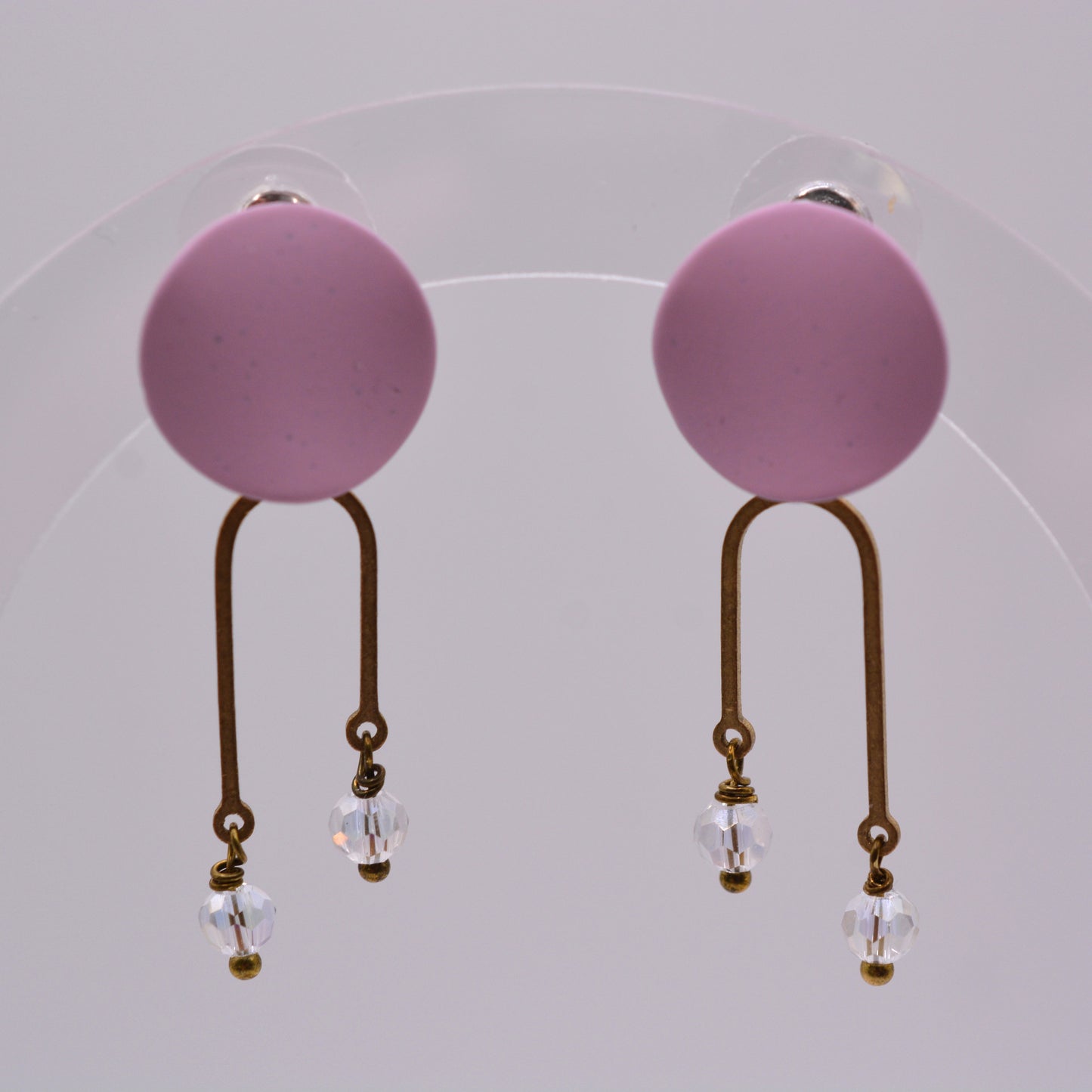 Earrings - U-shapes With Pink