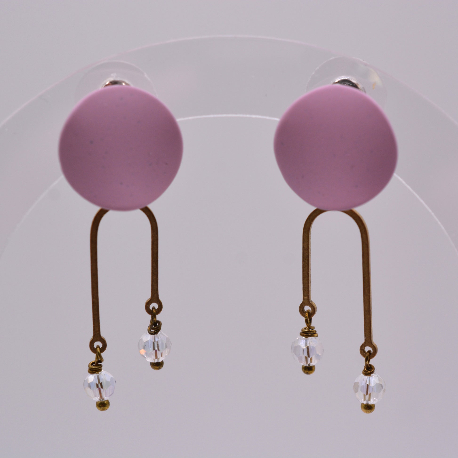 Earrings - U-shapes With Pink