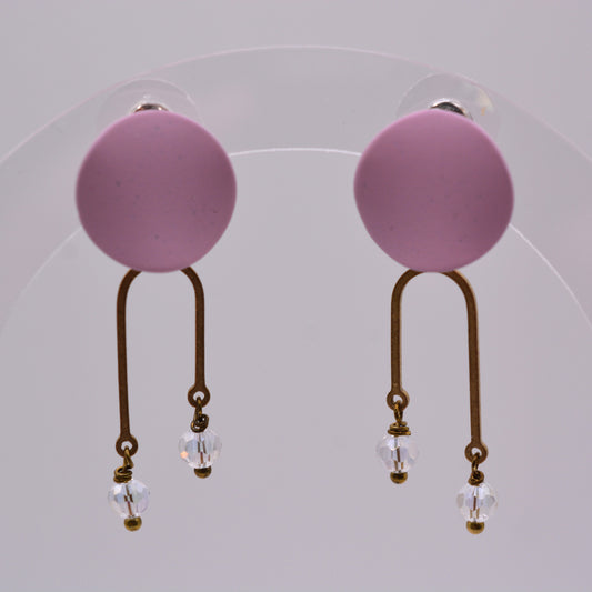 Earrings - U-shapes With Pink