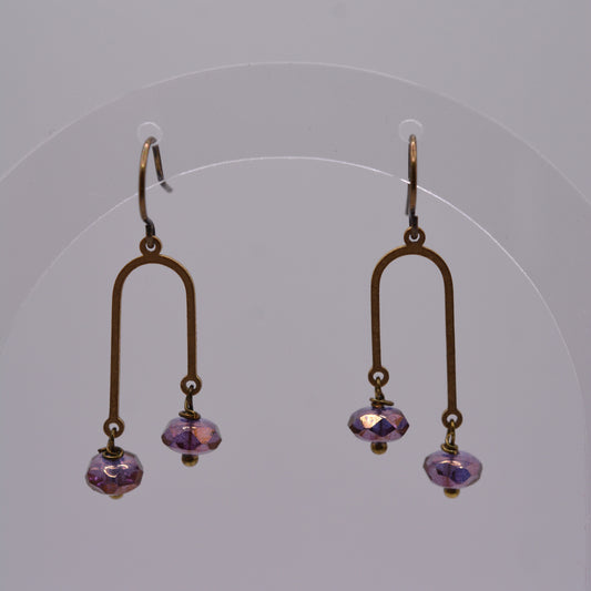Earrings - U-shaped Antique Brass