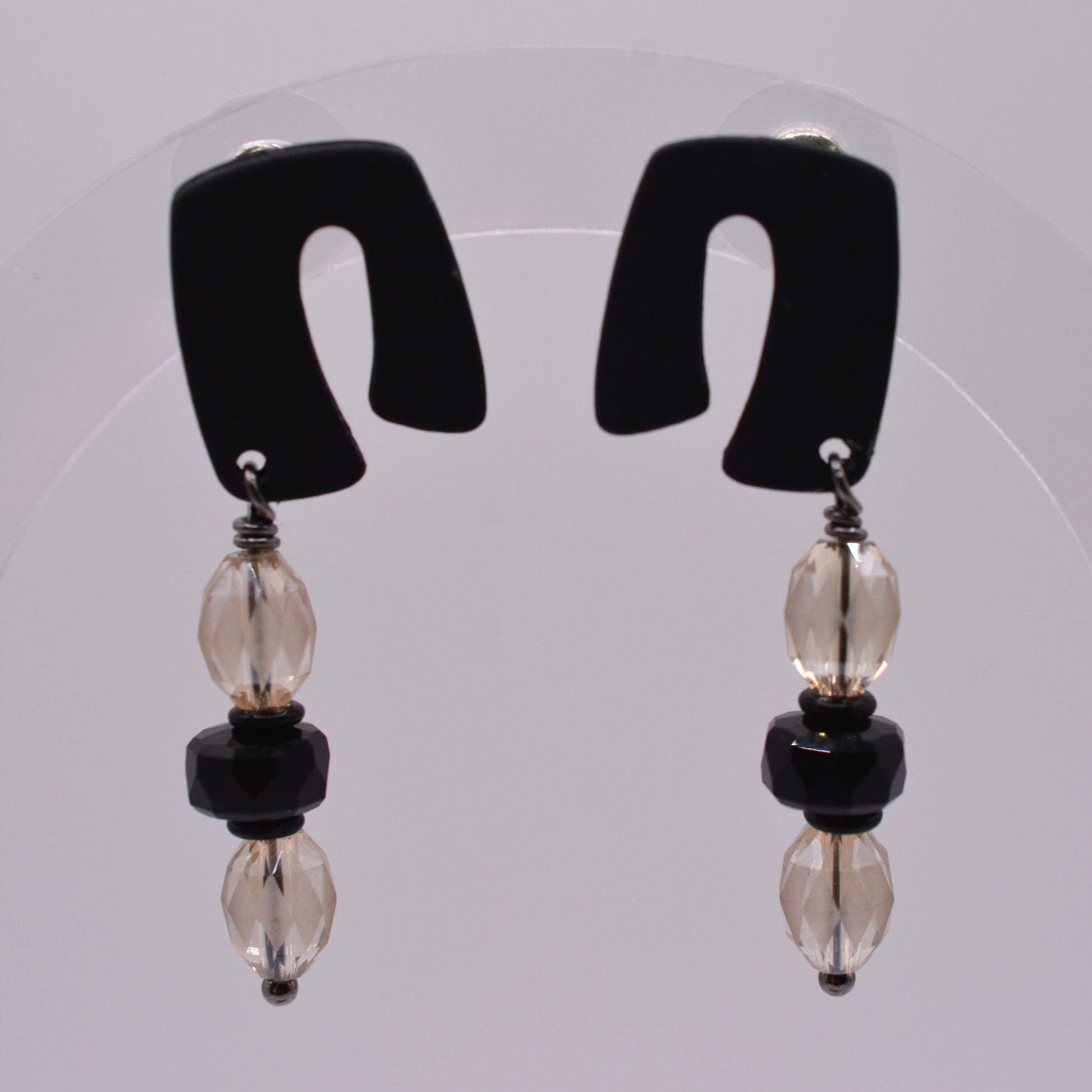 Earrings - Black and Champagne