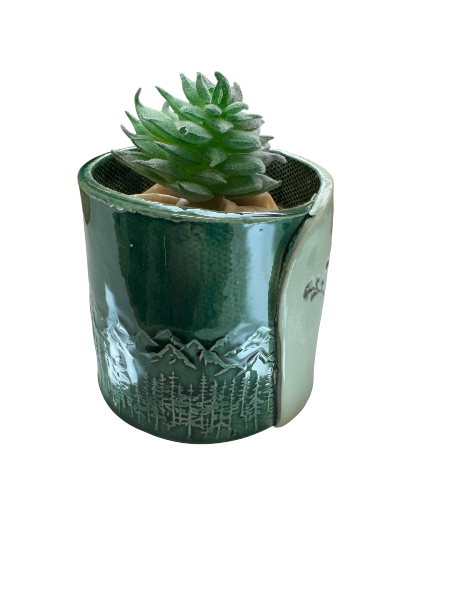 Succulent Pot Dark Green Mtn 3" High
