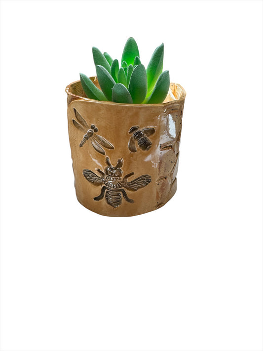Succulent Pot Bees-honeycomb 3" High