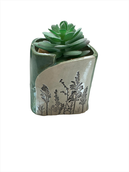 Succulent Pot Lt Green Mtn 3" High