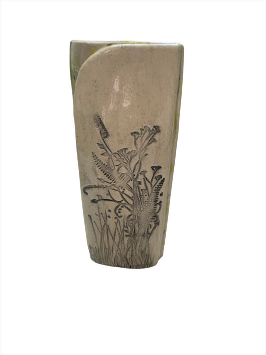 Bud Vase Lemon-lime Sq. Approx. 6" Tall