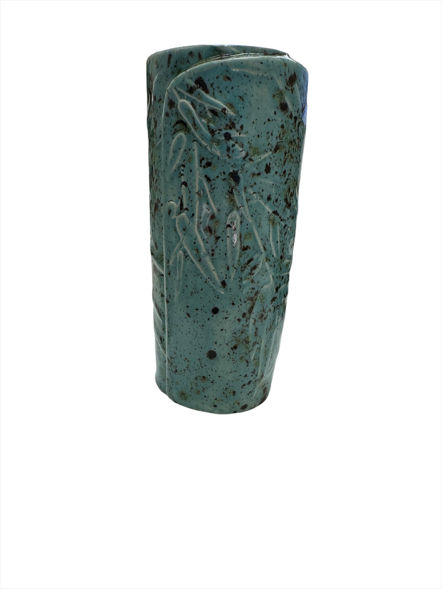 Bud Vase Bamboo Blue Guppy 6" Tall