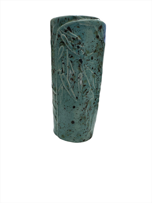 Bud Vase Bamboo Blue Guppy 6" Tall