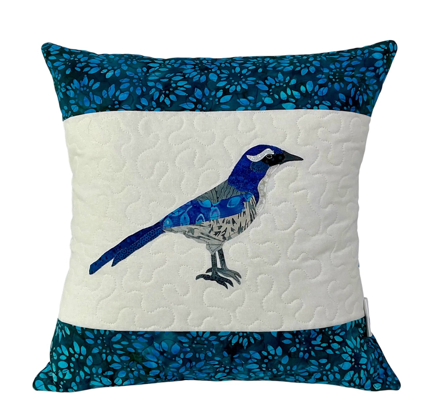Scrub Jay Pillow - Facing Right