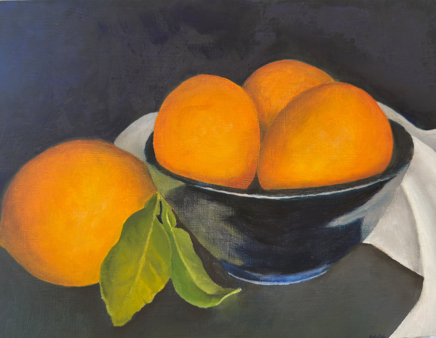 Lemons and Blue Bowl