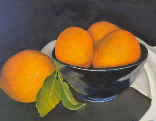 Lemons and Blue Bowl