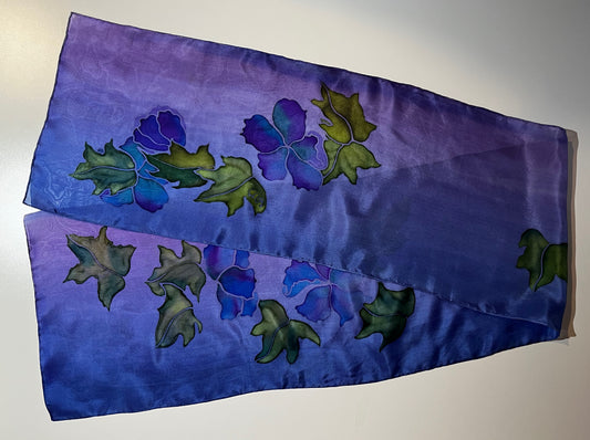 Blossoms On Purple Ombre Scarf