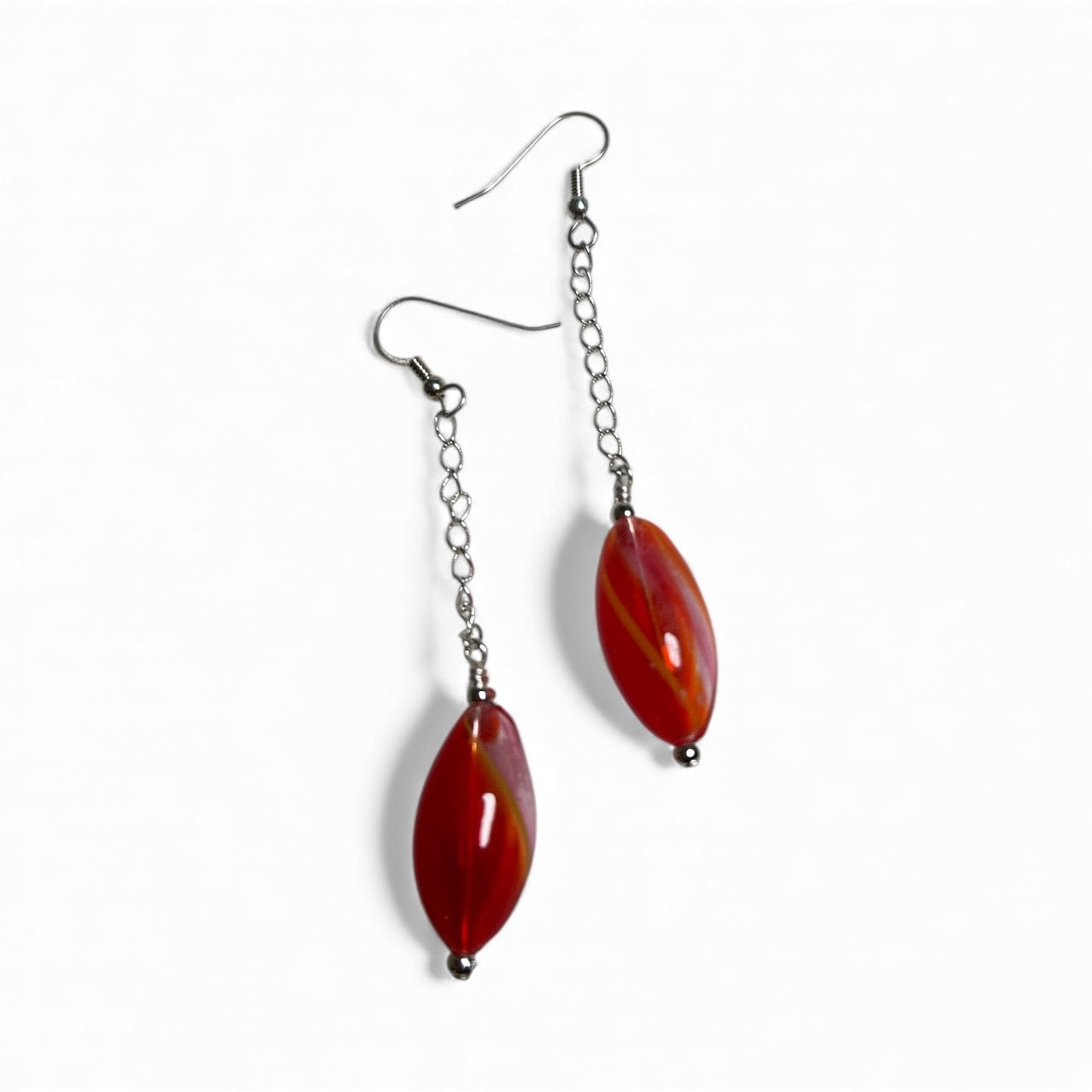 Venetian Earrings Red and Clear