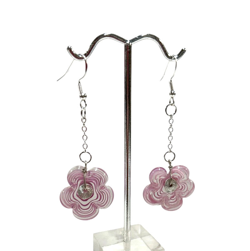 Pink Disk Earrings
