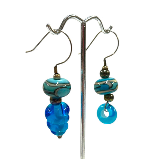 Glue and French Vanilla Glass Earrings
