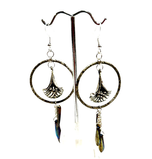 Dangle Earrings With Hoop and Trumpet